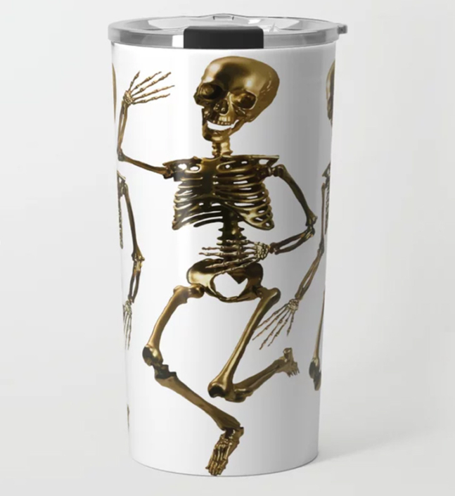 Gold Skeleton Travel Cup